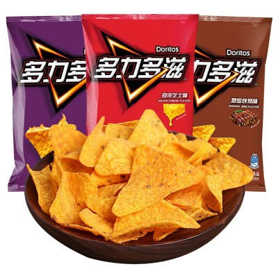 Doritos/多力多滋 玉米片 薯片热辣烧烤劲浓芝士味68g/袋休闲零食