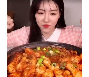 韩式猪脊肉炖菜吃播MUKBANG