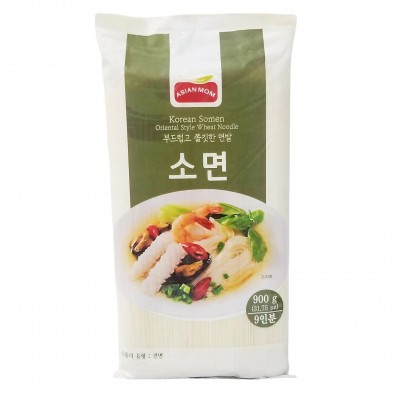 亚洲妈妈刀切面 细面（挂面）900g韩国进口凉面干拌汤面 整箱15包