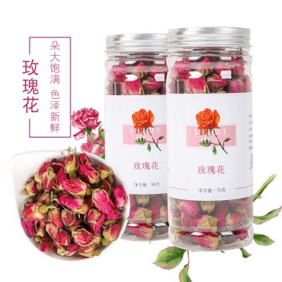 玫瑰花草养生茶批发烘干食用重瓣花蕾罐装厂家玫瑰花