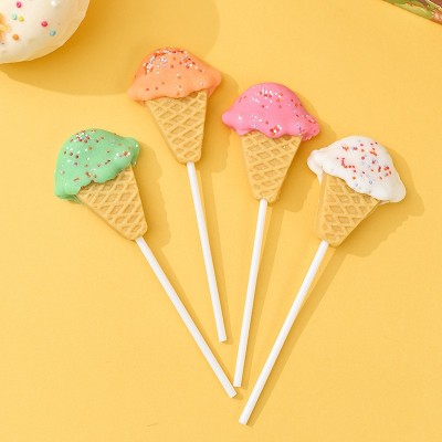定制多口味冰淇淋造型棒棒糖儿童分享节日礼物零食硬糖可爱水果糖