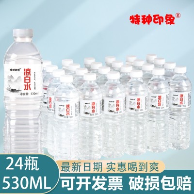 包装饮用纯净水冰瓶整箱530ml*24瓶凉白水特价非矿泉水螃蟹水