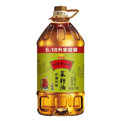 金龙鱼食用油非转基因外婆乡小榨巴蜀风味菜籽油6.18L