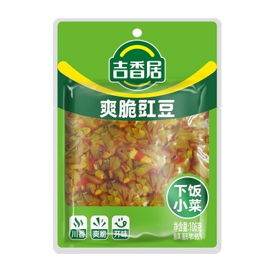 吉香居榨菜106g红油豇豆下饭菜开味菜黄花什锦香辣盐菜麻辣萝卜干